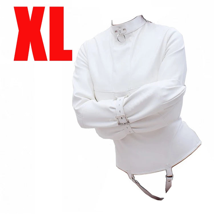 BDSM Leather Armbinder Restraint Straitjacket Sex Toy,Straight Jacket Bondage Adjustable Belt,Slave Cosplay Women's Sexy Costume