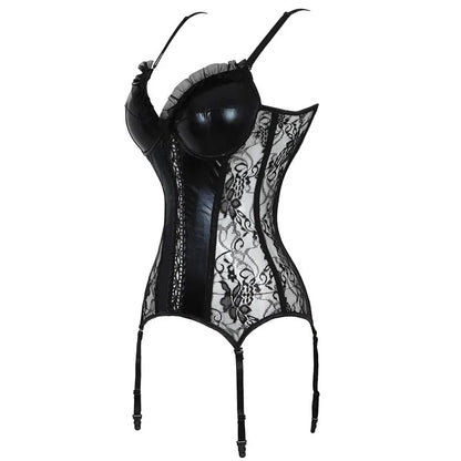 Women's Sexy Corset Lingerie Plus Size Hot Sexy Black Lace Bra Adjustable Straps Corset Top Female Slim Waist Bustier Corselet