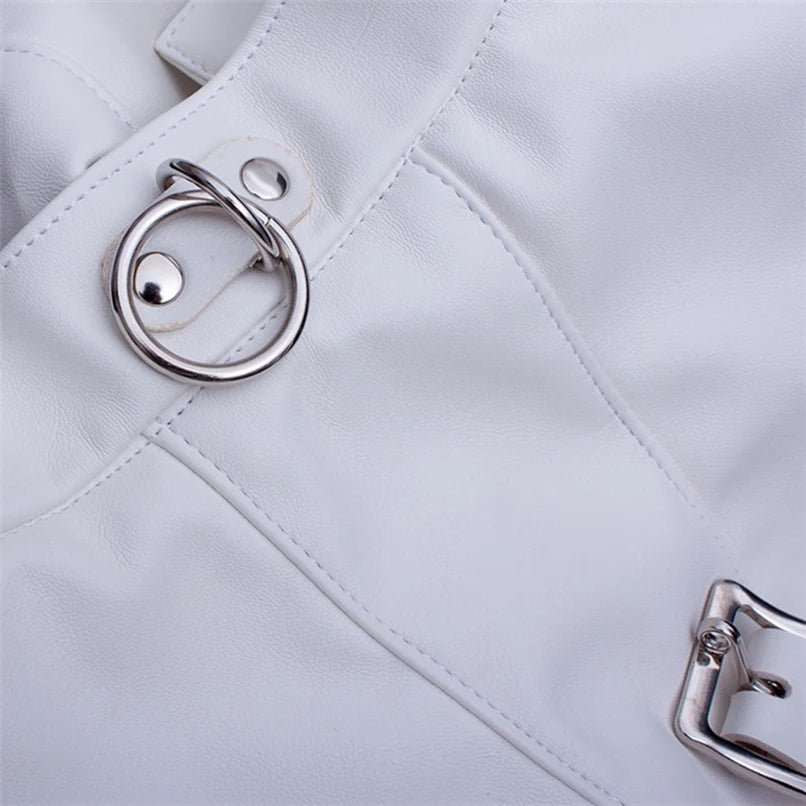 Camisa de fuerza de cuero para ataduras sexuales BDSM, disfraz sexy para cosplay, juguetes sexuales para mujeres