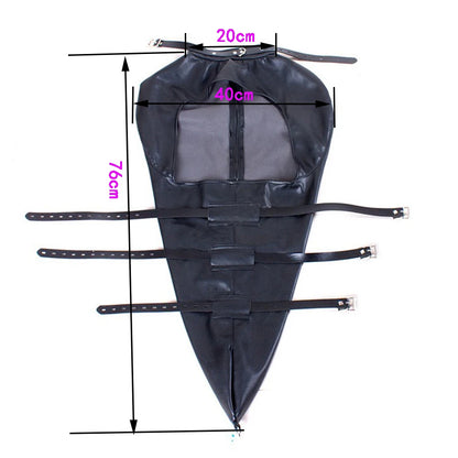 BDSM Sex Bondage Arm Binder, Detrás de la espalda, Camisa de fuerza, SM Leather Arm Binder Restraint, Guante de esclavo con cerradura y correa de hombro