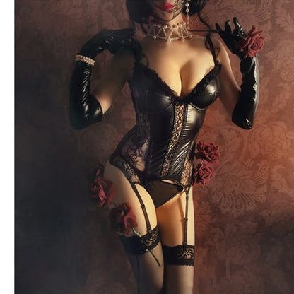 Women's Sexy Corset Lingerie Plus Size Hot Sexy Black Lace Bra Adjustable Straps Corset Top Female Slim Waist Bustier Corselet