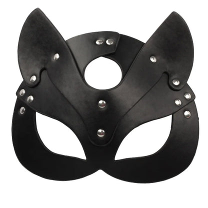 Máscara BDSM, juguetes sexuales para mujeres, ataduras de bondage, cuero, sexy, cosplay, máscara de conejo con orejas de gato, fiesta de mascaradas, cosplay facial