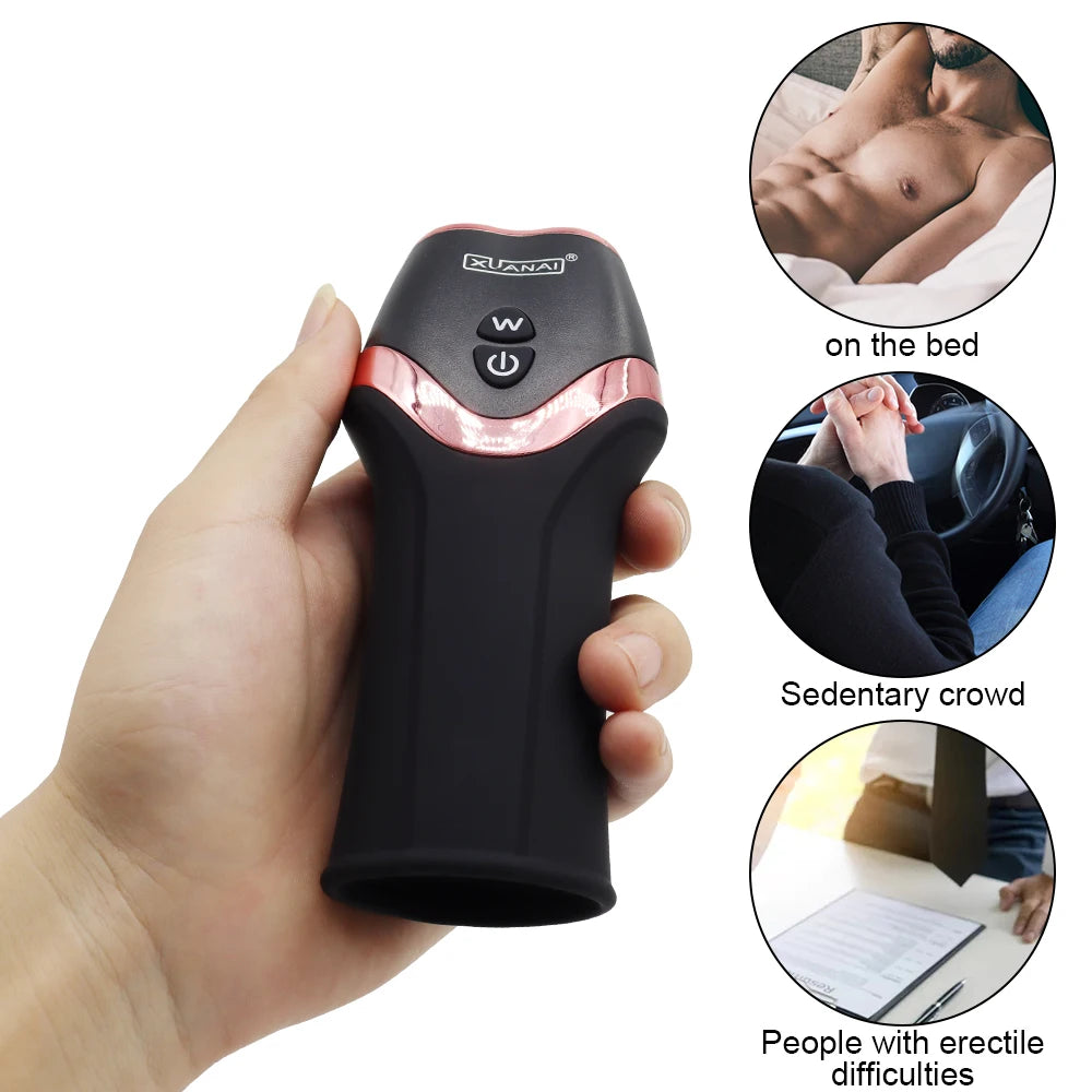 Glans Vibrator 12 Modes Penis Massager Exerciser Male Masturbator Ejaculation Delay Last Trainer Erotic Adult Sex Toys for Men