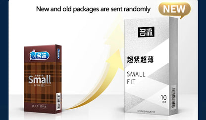 PERSONAGE 10 condones de látex de 45 mm, duraderos y fiables, de larga duración, pequeños, ultra lubricados, grandes, con aceite y punto