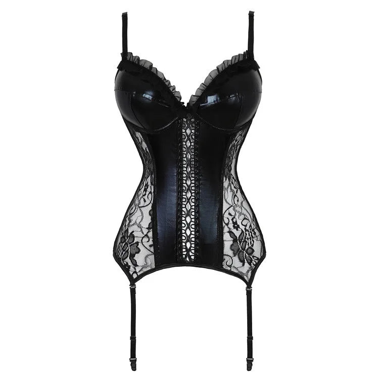 Women's Sexy Corset Lingerie Plus Size Hot Sexy Black Lace Bra Adjustable Straps Corset Top Female Slim Waist Bustier Corselet