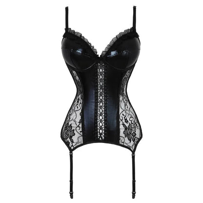 Women's Sexy Corset Lingerie Plus Size Hot Sexy Black Lace Bra Adjustable Straps Corset Top Female Slim Waist Bustier Corselet