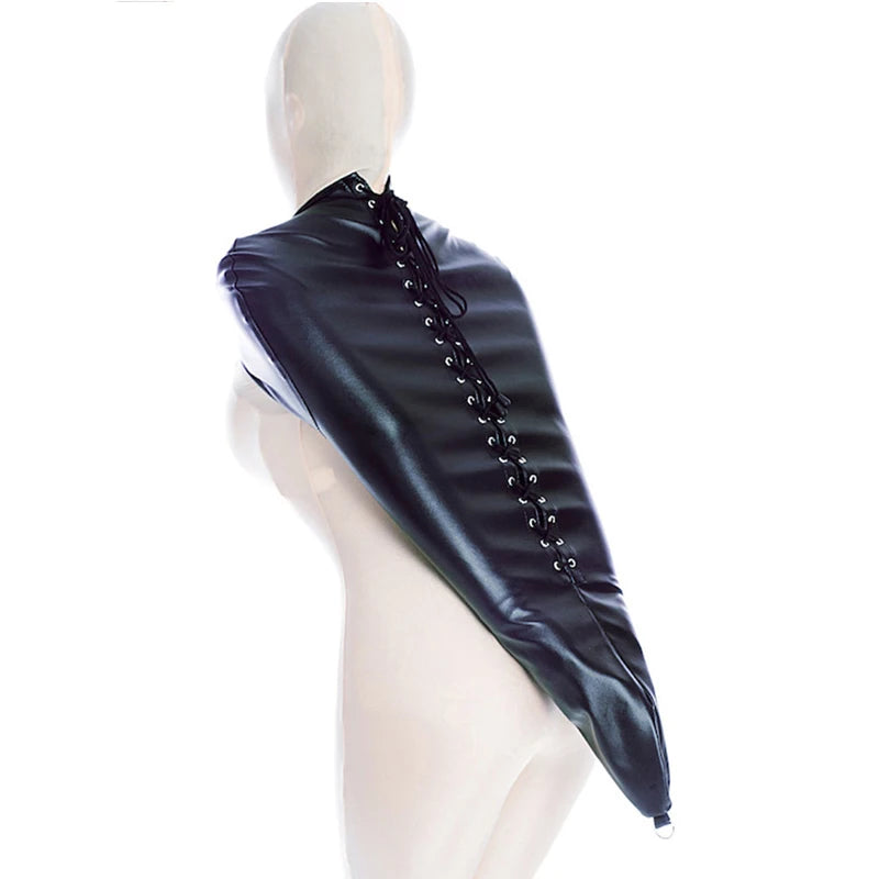 Cinturón de cuero BDSM para el brazo, con correas para la espalda, guante de bondage SM, máscara de esclavo con boca abierta, juguetes sexuales para adultos.