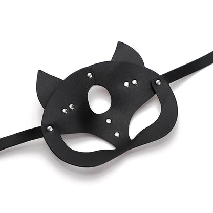 Máscara BDSM, juguetes sexuales para mujeres, ataduras de bondage, cuero, sexy, cosplay, máscara de conejo con orejas de gato, fiesta de mascaradas, cosplay facial