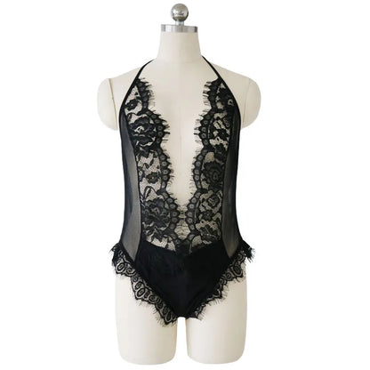 5XL Plus Size Women Sexy Lingerie Hot Erotic Apparel Porno Lace Flower Deep V Lace Underwear Nightwear Erotic Costumes