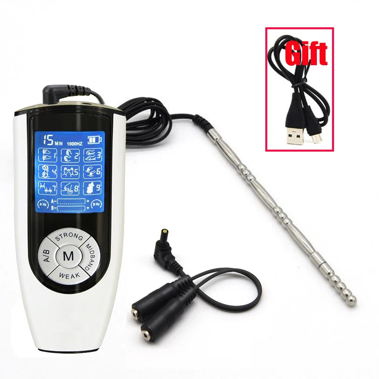 Electrochoque médico, tapón para pene, estimulador eléctrico masculino, catéter uretral de metal, dilatador de sonidos, juguetes sexuales SM para hombres, masturbador.