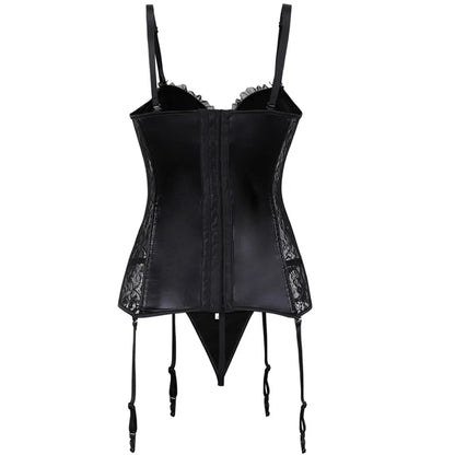 Women's Sexy Corset Lingerie Plus Size Hot Sexy Black Lace Bra Adjustable Straps Corset Top Female Slim Waist Bustier Corselet