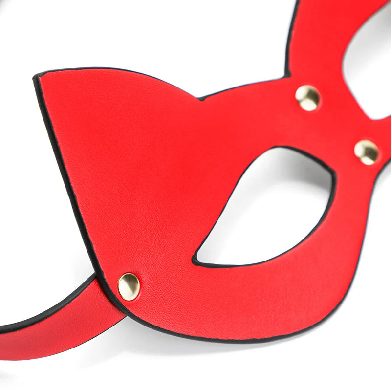 Máscara BDSM, juguetes sexuales para mujeres, ataduras de bondage, cuero, sexy, cosplay, máscara de conejo con orejas de gato, fiesta de mascaradas, cosplay facial