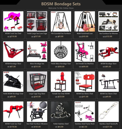 BDSM Bondage Slave Restraint Frame Dog Erotic Tools Handcuff Ankle Cuff Gear Sex Machine Toys for Women Men Couples Adult Games