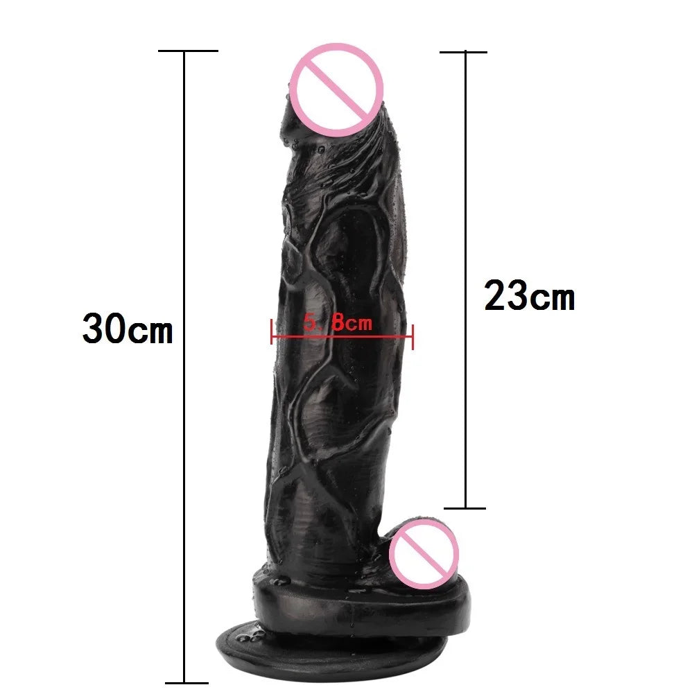 12inch Dildo Huge Realistic Big Black Dick with Strong Suction Cup Realistic Dildo Penis Female Masturbator Sex Shop Adult Toys