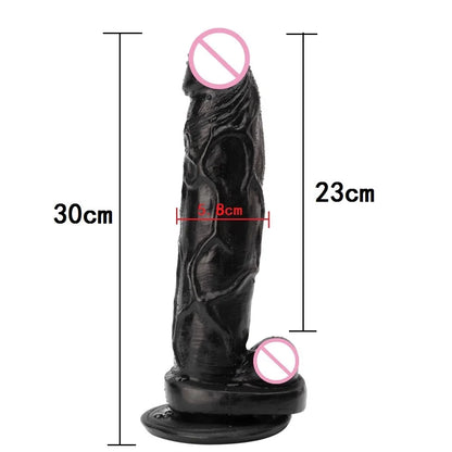 12inch Dildo Huge Realistic Big Black Dick with Strong Suction Cup Realistic Dildo Penis Female Masturbator Sex Shop Adult Toys