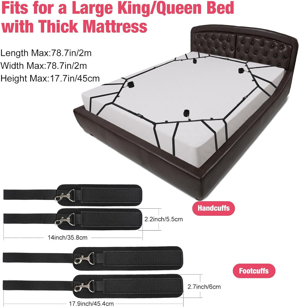 BDSM Bettfesseln Sex Handschellen Fußfesseln SM Sklave Sadistisches Sex-Set Paar Erwachsene Sex-Spielzeug-Set 18+ Erwachsene Sexspielzeug