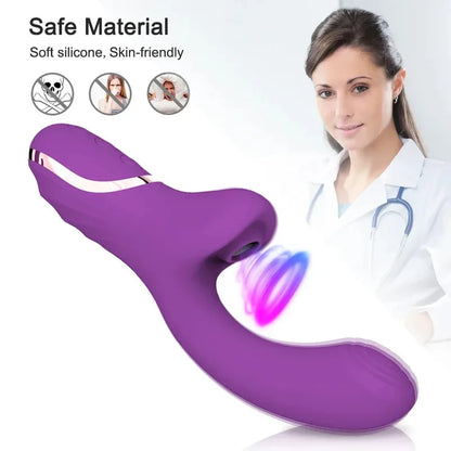 Female Powerful Vibrator 10 Frequency Vibration Clitoris Vacuum Stimulation Vagina Penetration Masturbation Orgasm Sex Toys