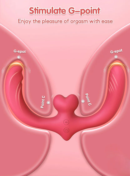 Consolador vibrador de doble punta para punto G, para mujeres y parejas lesbianas, 7 modos, sin tirantes, con control remoto, ideal para adultos.