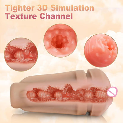 Masturbador masculino con copa, juguetes sexuales para hombres, vibrador de bolsillo realista, suministros para adultos, textura de vagina realista, estimulador de pene.