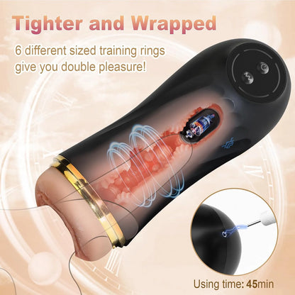 Masturbador masculino con copa, juguetes sexuales para hombres, vibrador de bolsillo realista, suministros para adultos, textura de vagina realista, estimulador de pene.