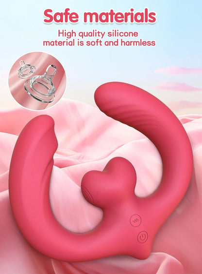 Consolador vibrador de doble punta para punto G, para mujeres y parejas lesbianas, 7 modos, sin tirantes, con control remoto, ideal para adultos.