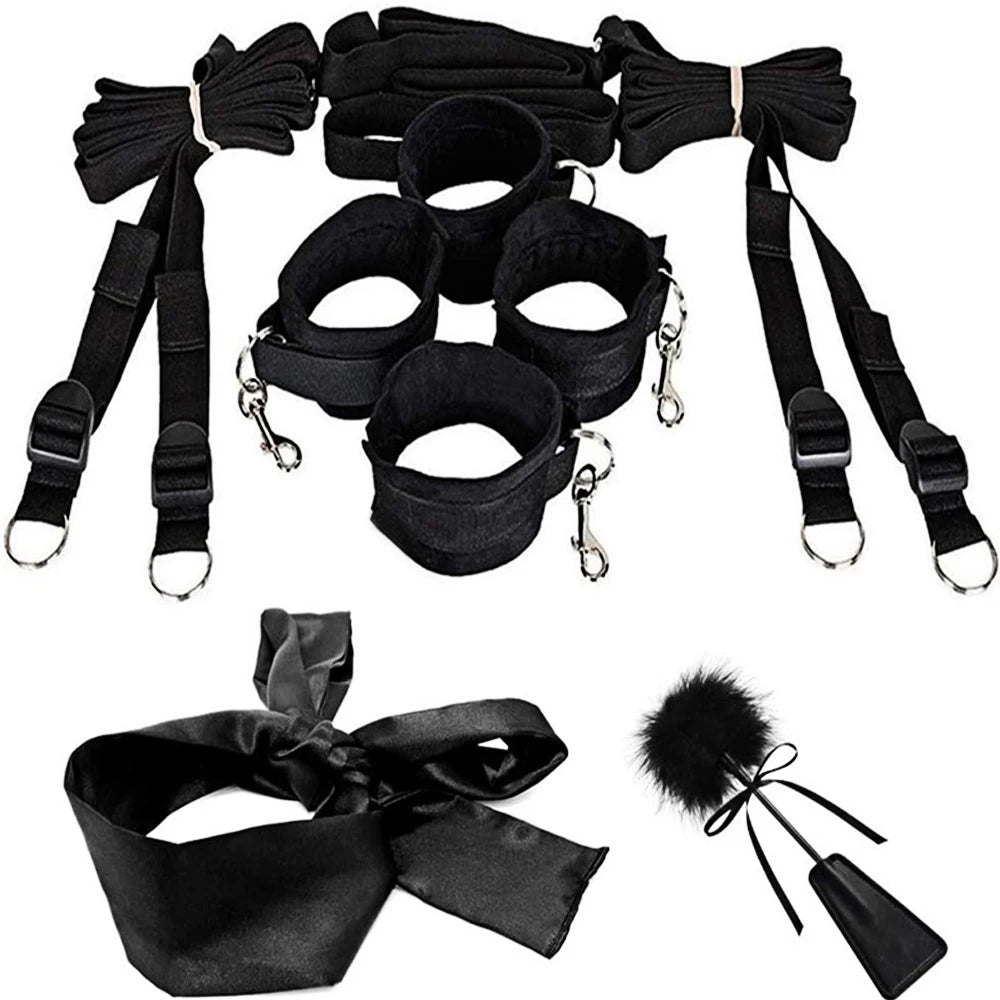 BDSM Adult SM Sex Restraint Handcuffs Slave Tools Bdsm Sexy Wrist To Ankle Cuffs Open Leg Hand Toys Bondage For Couples 18+