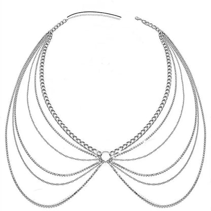 Cadena geométrica sexy para la cintura: flecos de diamantes de imitación en capas, joyería corporal para mujer, accesorio de moda atrevido para vacaciones en la playa, tendencia Y2K