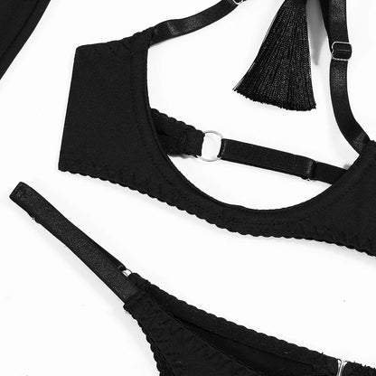 MUZISKAT Sexy Lingerie See Through Bra Set Hot Erotic Lingerie Thong Sexy Erotic Set