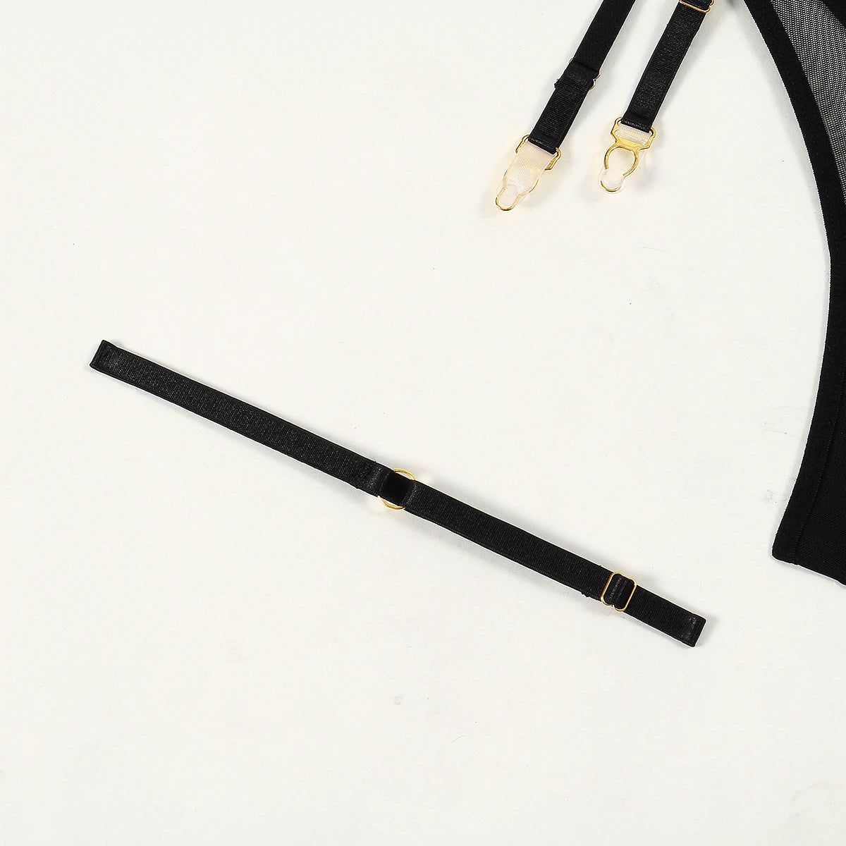 2024 Summer New Triangle Cup Erotic Lingerie Sexy See-Through Mesh Splicing Four-Piece Set