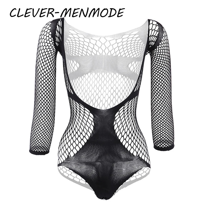 Sexy Lingerie Lace See-Through Transparent Jumpsuits Bodysuits Mesh Bondage Underwear Body Open Underwear Erotic Adult Clothing