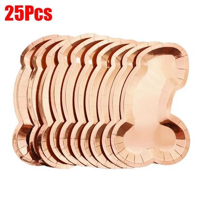 25Pcs Penis Paper Plates Funny Tableware Bachelorette Shower Gift Accessories Night Hen Bridal Wedding Party Supplies Party H0X8