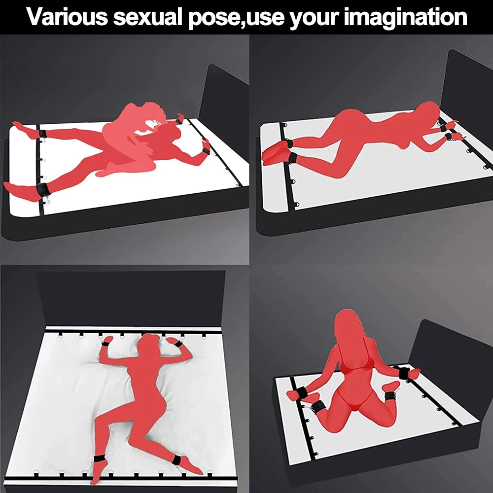 BDSM Adult SM Sex Restraint Handcuffs Slave Tools Bdsm Sexy Wrist To Ankle Cuffs Open Leg Hand Toys Bondage For Couples 18+