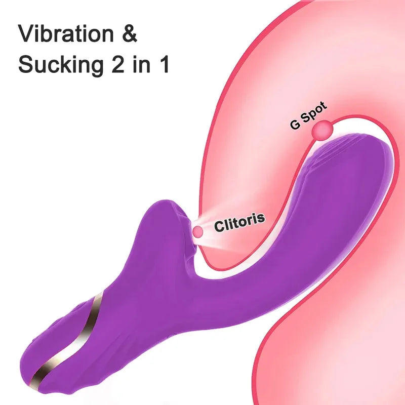 Female Powerful Vibrator 10 Frequency Vibration Clitoris Vacuum Stimulation Vagina Penetration Masturbation Orgasm Sex Toys