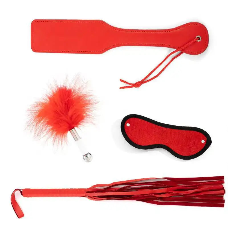 Kit de bondage SM BDSM para adultos de 4 piezas, juguete sexual de cuero premium para parejas