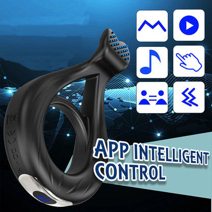 Erotic Toys Penis Ring Adult Sex Toys Vibrating Semen Cock Ring for Men Couple Ejaculation Delay Massage Vibrator Sex Toys