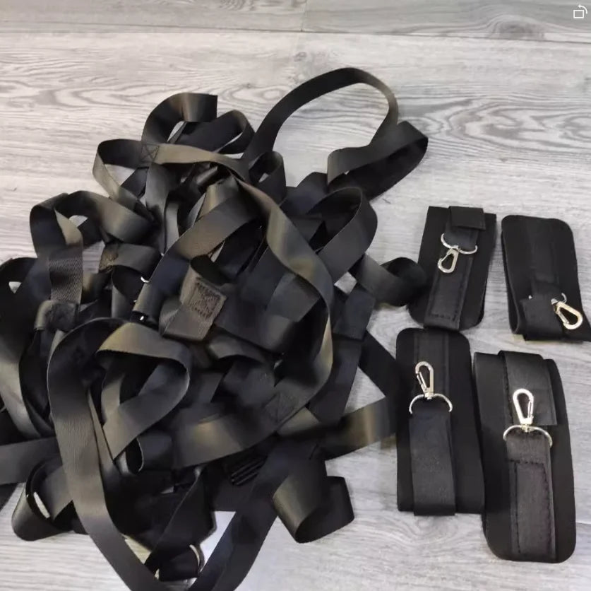 BDSM Bettfesseln Sex Handschellen Fußfesseln SM Sklave Sadistisches Sex-Set Paar Erwachsene Sex-Spielzeug-Set 18+ Erwachsene Sexspielzeug