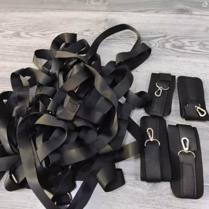 BDSM Bettfesseln Sex Handschellen Fußfesseln SM Sklave Sadistisches Sex-Set Paar Erwachsene Sex-Spielzeug-Set 18+ Erwachsene Sexspielzeug