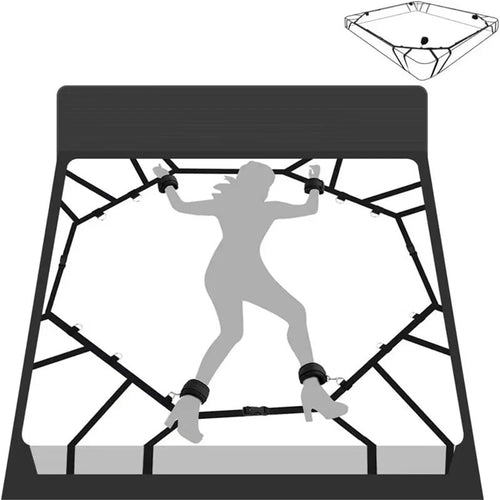 BDSM Bettfesseln Sex Handschellen Fußfesseln SM Sklave Sadistisches Sex-Set Paar Erwachsene Sex-Spielzeug-Set 18+ Erwachsene Sexspielzeug