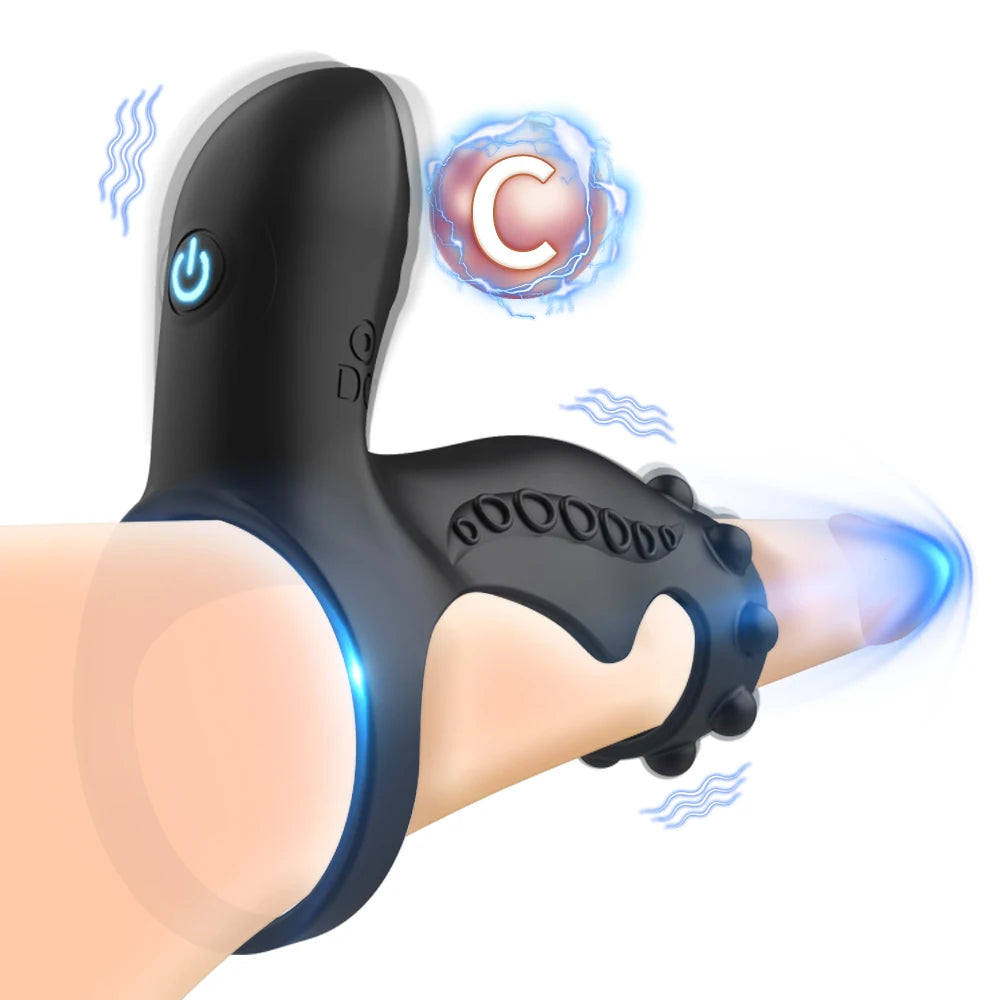 Juguetes sexuales para hombres: anillo vibrador para el pene, eyaculación retardada, anillo para el pene, estimulación del clítoris y el punto G, masajeador de pene masculino, juguete para parejas.
