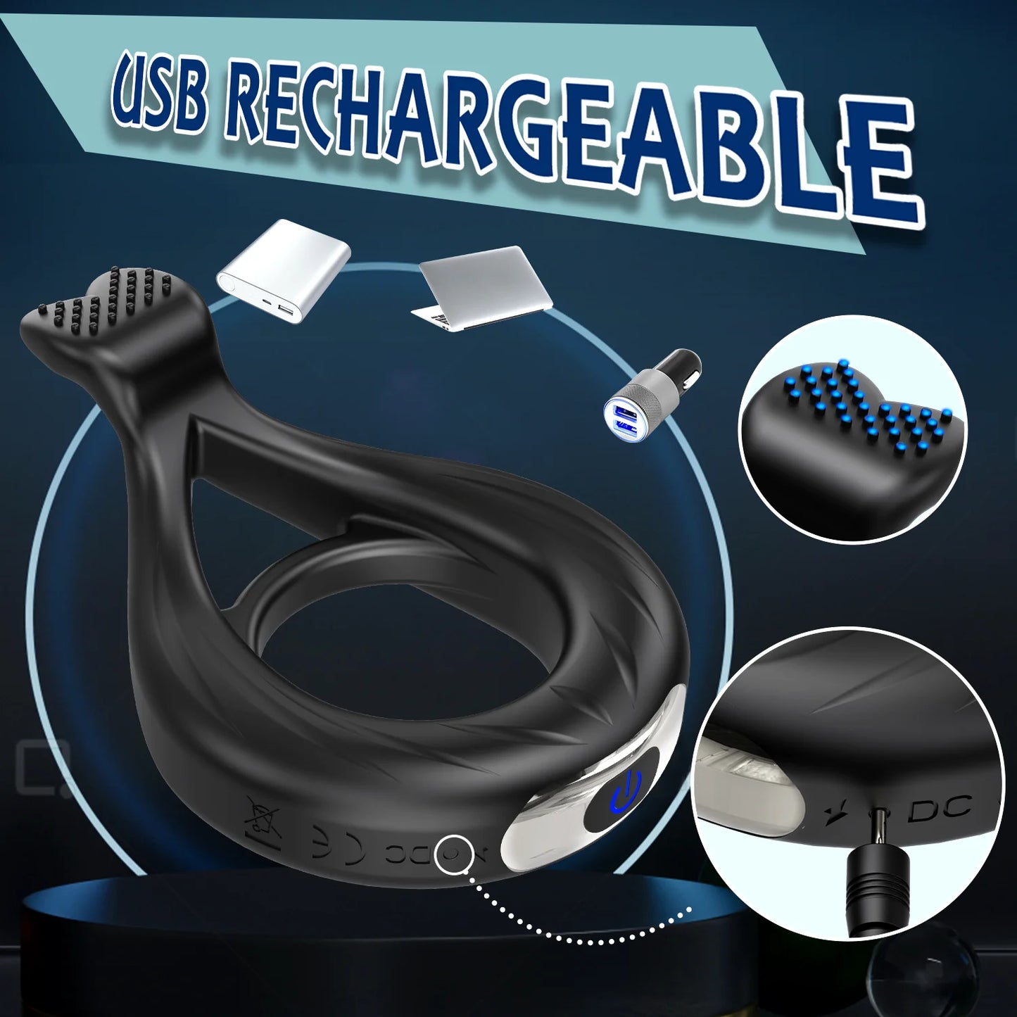 Erotic Toys Penis Ring Adult Sex Toys Vibrating Semen Cock Ring for Men Couple Ejaculation Delay Massage Vibrator Sex Toys