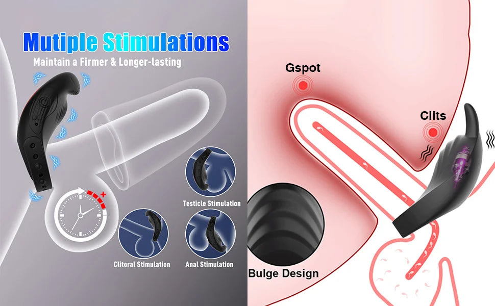 Vibrating Cock Ring Adjustable Couple Vibrator Male Penis Masturbator Clitoris Stimulation Vibe Ejaculation Delay Cock Ring