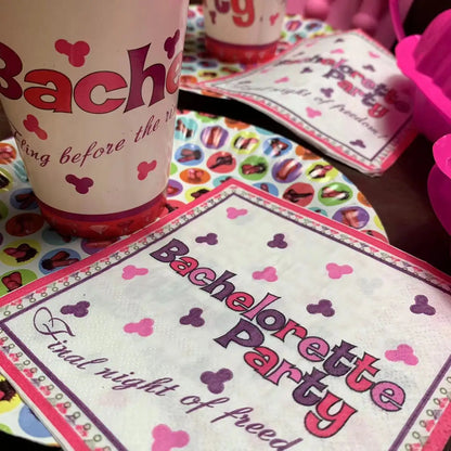 Bachelorette Party Accessories Rose Pink Funny Penis Table Decorations Dick Straw Plate Cups Wedding Favor Ideas Gift for Guest