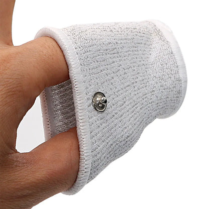 Funda de pene con fibra conductora para electrochoque BDSM, anillos para escroto, estimulación eléctrica, terapia de pene, productos sexuales masculinos para agrandar el pene.