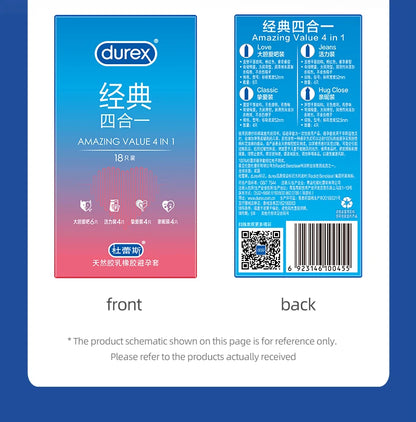 Durex Kondome Gemischte Packung Penishülle Intimartikel Naturlatex Glatt Gleitmittel für Erwachsene Kondome für Männer