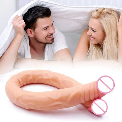 Doppelseitiger Dildo für Frauen, flexibel, realistisch, Doppelpenetration, Erwachsenenspielzeug für vaginale und anale Stimulation, für lesbische Doppelpenis