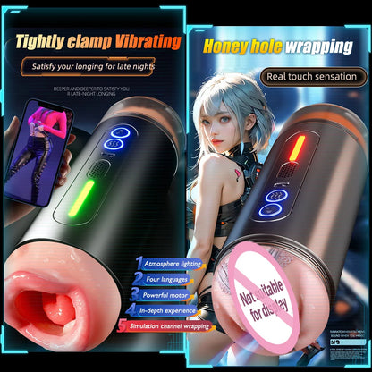 Spielzeug für Erwachsene, männlicher Masturbator, Taschenvagina, Pussy, vaginale Penetration, Prostata-Massagegerät, intelligentes Sprach-Sexspielzeug für Männer