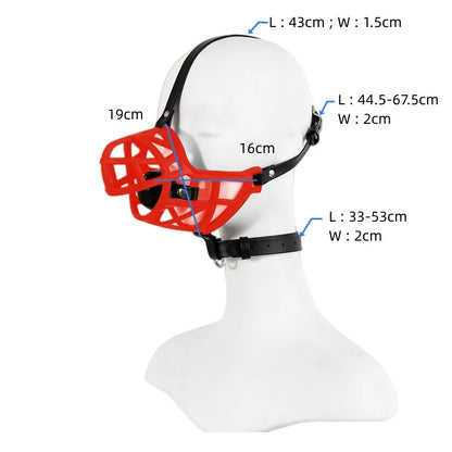 Máscara facial de malla hueca BDSM con mordaza de bola de boca abierta para juegos de adultos, ataduras de bondage, juguetes sexuales para cosplay