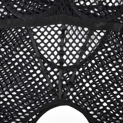 JSY Sexy Lingerie Set For Women's Body Underwear Transparent Mesh Nightgown Bodysuit Sleepwear Erotic Lingerie Porno Costumes