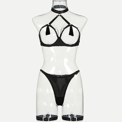 MUZISKAT Sexy Lingerie See Through Bra Set Hot Erotic Lingerie Thong Sexy Erotic Set