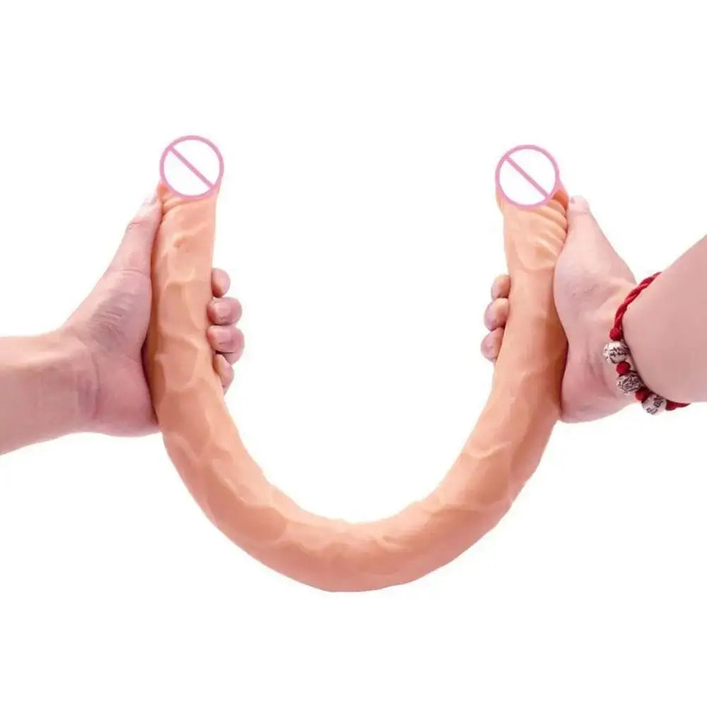 Doppelseitiger Dildo für Frauen, flexibel, realistisch, Doppelpenetration, Erwachsenenspielzeug für vaginale und anale Stimulation, für lesbische Doppelpenis